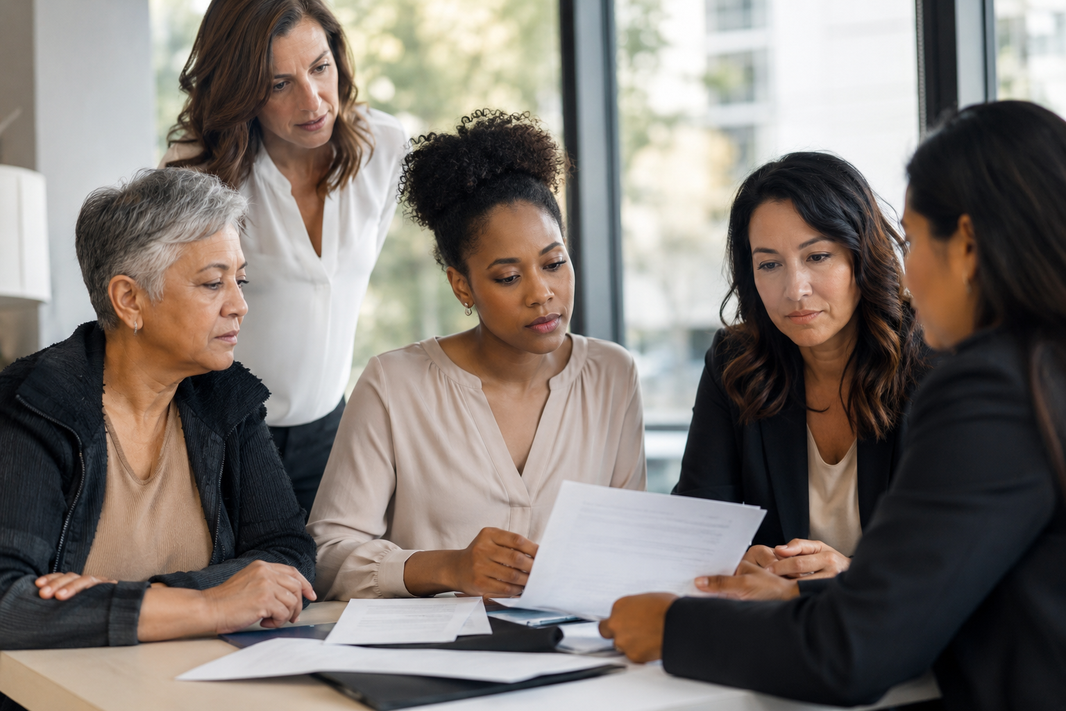 Femmes regardant leurs comptes